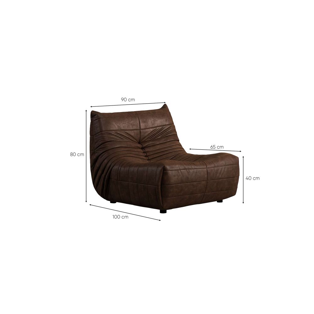 Wing Chair Bocek - Smeđa Boja slika 4