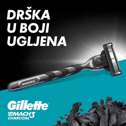 Gillette Mach3 Charcoal brijač + 2 britvice, 1 komad slika 2