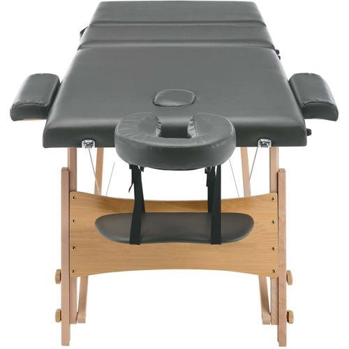 Masažni stol s 3 zone i drvenim okvirom antracit 186 x 68 cm slika 21