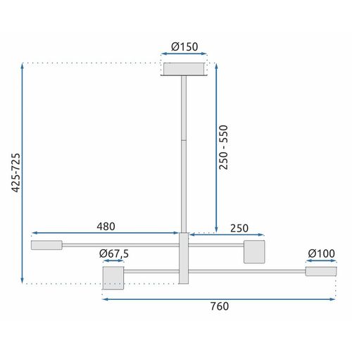 TOOLIGHT Stropna moderna svjetiljka 4-kraka APP596-4C slika 13