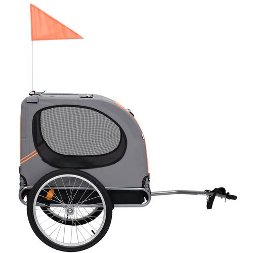 Prikolica za bicikl za psa narančasto-siva slika 22