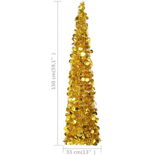 Prigodno umjetno božićno drvce zlatno 150 cm PET slika 9