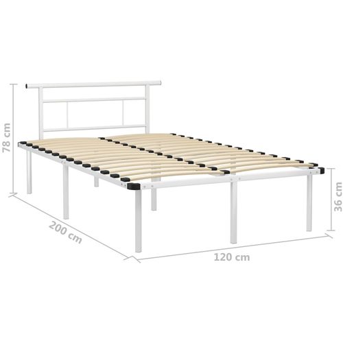 Okvir za krevet bijeli metalni 120 x 200 cm slika 20