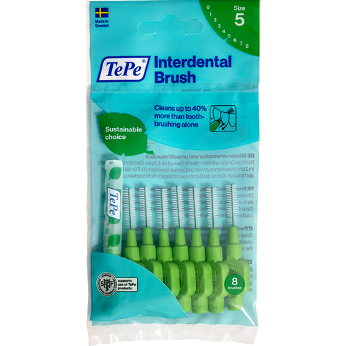 TePe Original Interdentalne četkice Zelene vel. 5 / 0,8 mm - vrećica 8 kom slika 1