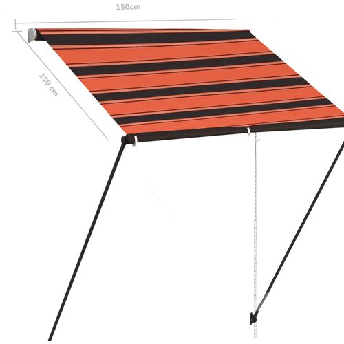 Tenda na uvlačenje s LED svjetlima 150x150 cm narančasto-smeđa slika 42