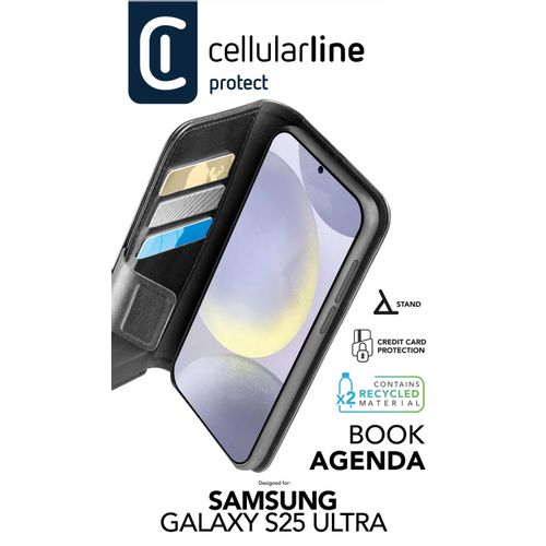 Cellularline preklopna zaštita Book Agenda za Samsung Galaxy S25 Ultra black  slika 2