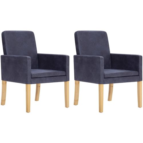 Blagovaonske stolice od umjetne brušene kože 2 kom sive slika 23