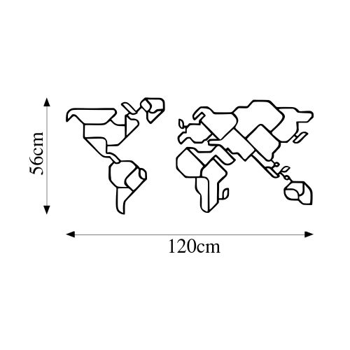 Wallity Metalna zidna dekoracija, World Map 6 slika 5