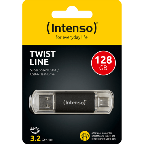 (Intenso) USB Flash drive 128GB, USB 3.2, USB-C, USB-A, Twist Line - USB3.2-128GB/Twist Line slika 1