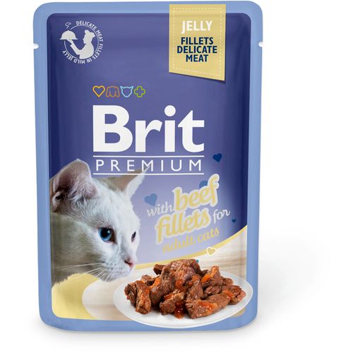 Brit Premium Cat Delicate Fileti u želeu sa govedinom 24 x 85 g slika 1
