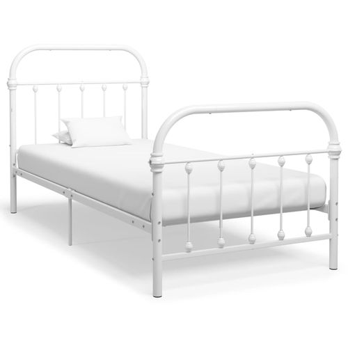 Okvir za krevet bijeli metalni 90 x 200 cm slika 12