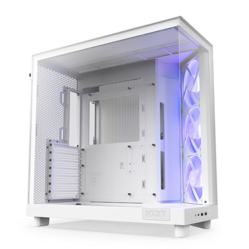 Kućište NZXT H6 Flow RGB, bijelo bez napajanja, ATX CC-H61FW-R1 slika 1