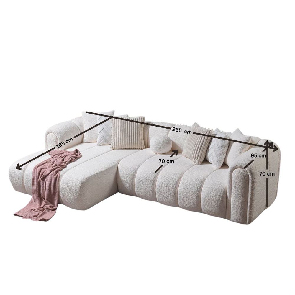 Ugaona Sofa N-Line Left - Bijela Boja slika 8