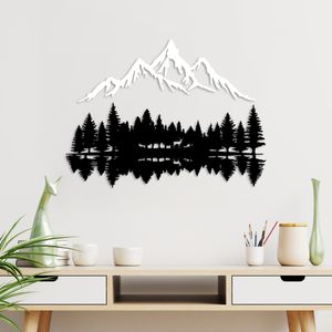 Nature And Mountain - Dekorativni zidni ukras u crno-bijeloj tehnici