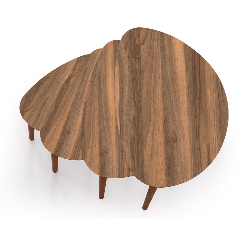 Nesting Table Nora - Set od 4 komada u boji orah slika 5