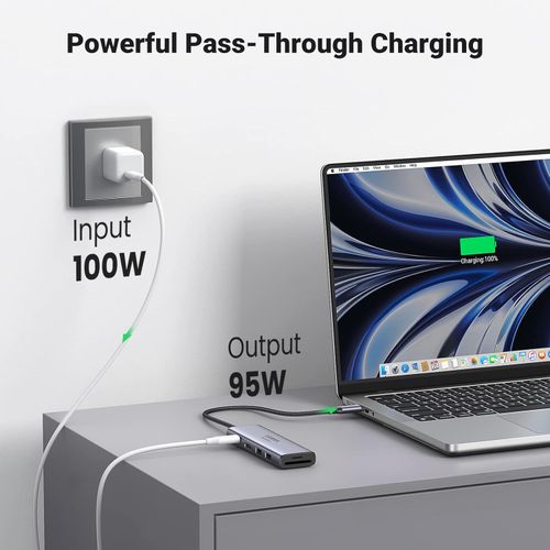 Ugreen 6u1 USB-C HUB 4K HDMI + čitač kartica + 2xUSB + PD 100W slika 3