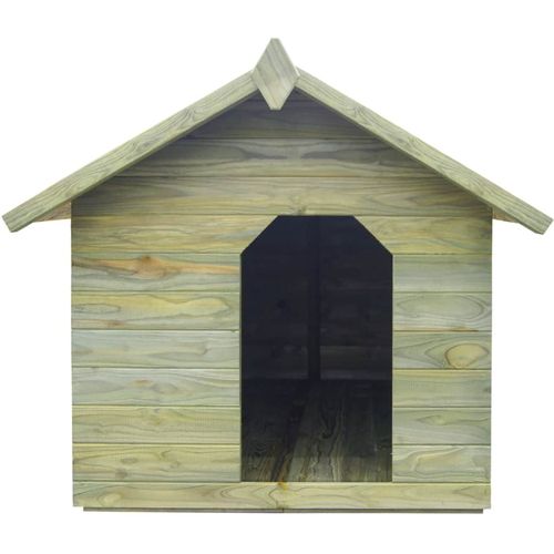 Vrtna kućica za pse od impregnirane borovine s pomičnim krovom slika 11