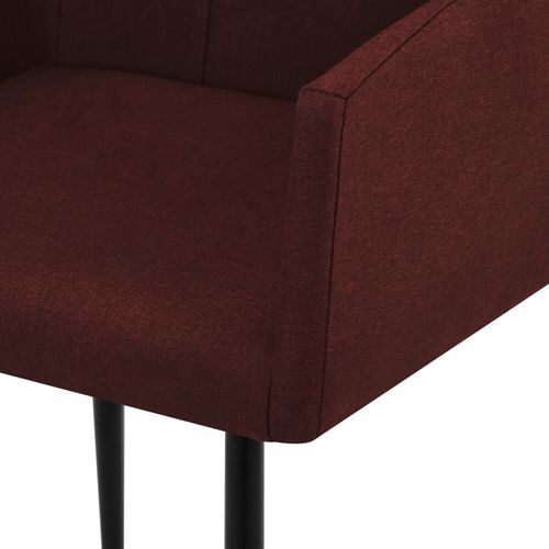 Blagovaonske stolice od tkanine 4 kom crvena boja vina slika 7