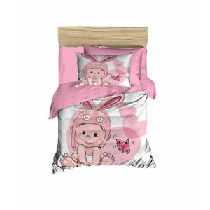 Set posteljine za bebe PH122 u prahu bijelo-roza