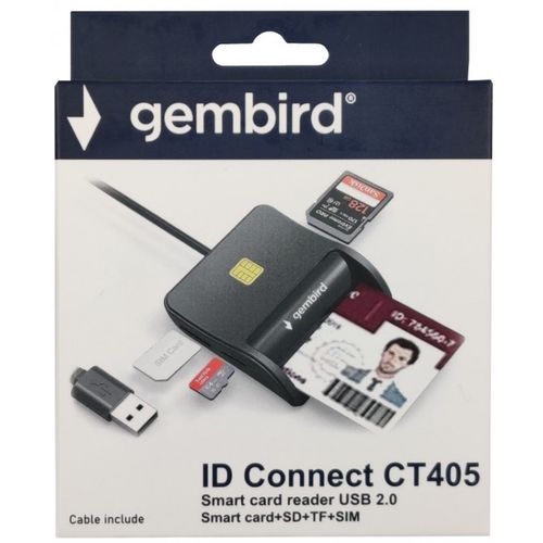 CRDR-CT405 ** Smart card reader USB2.0 Citac licne karte, sobracajne bank. +SD+TF+SIM reader (959) slika 1