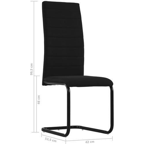 Konzolne blagovaonske stolice od tkanine 2 kom crne slika 24