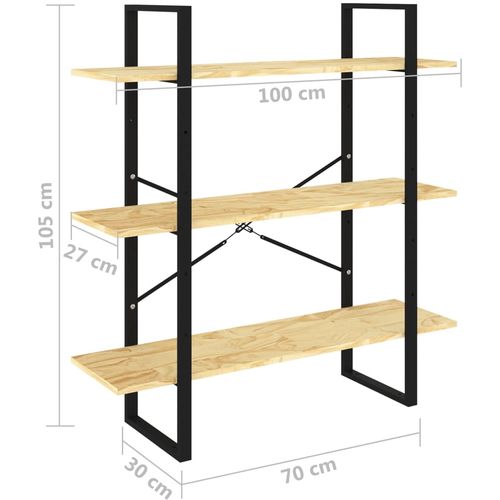 Ormarić za knjige s 3 razine 100 x 30 x 105 cm od borovine slika 8