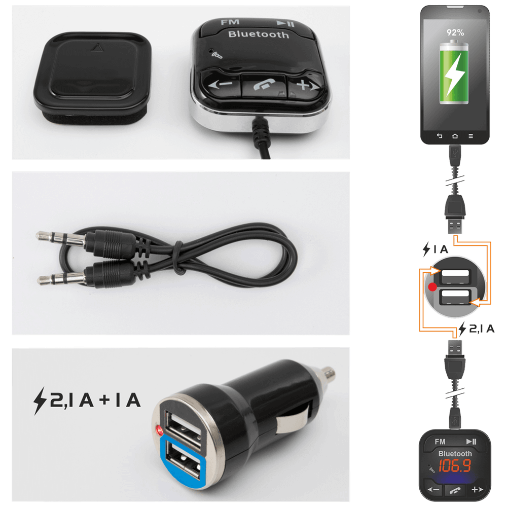 SAL FM modulator 5in1, BT handfree, 12V/24V, 2.1A punjač - FMBT 94 slika 4