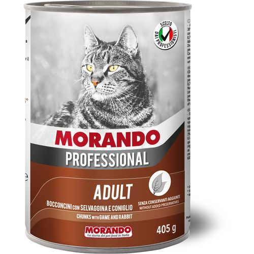 Morando Cat  Prof Adult Komadići Divljač i Zec 405g konzerva slika 1
