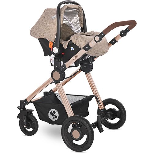 LORELLI ALEXA Kolica 3u1 Pearl Beige: Košara + Autosjedalica + Zimska Navlaka (0mj+) - (do 15kg/96cm) slika 8