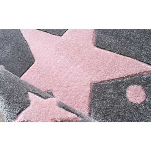 Dječji tepih ZVIJEZDE - sivi-rozi - 120x180 cm slika 4