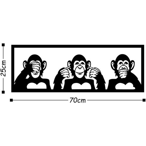 Wallity Metalna zidna dekoracija, Three Monkeys - M slika 3
