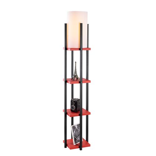 Stojeća lampa u crno-crvenoj boji, model 7117 slika 3