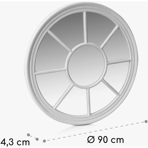 Casa Chic Leeds Zidno ogledalo Ø 90 cm , BIjela slika 6