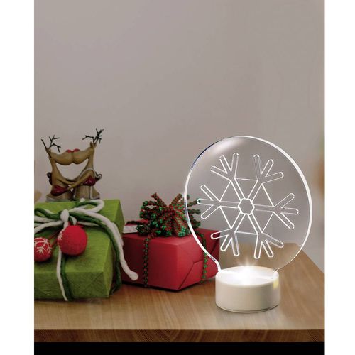 Polarlite LBA-51-008 akrilna figura  pahuljica   hladno bijela LED prozirna slika 3