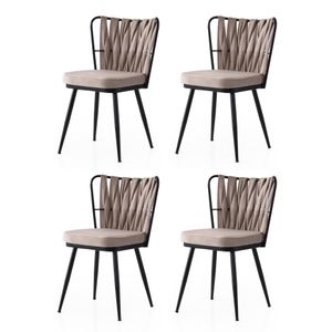 Kuşaklı - 222 V4 Crni Set Stolica (4 Komada)