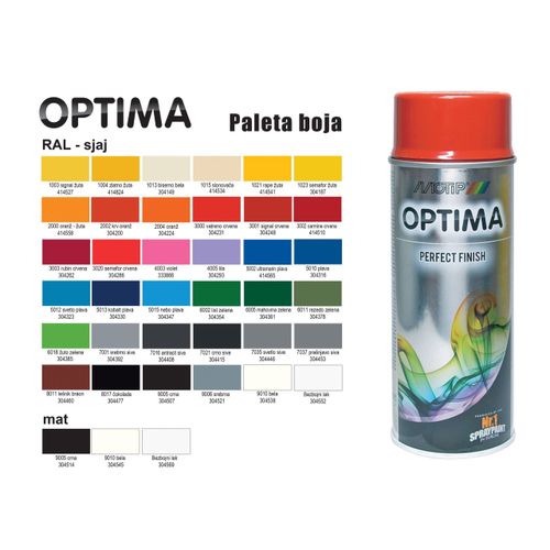 MOTIP Optima Akrilna boja u spreju RAL3003 rubin crvena 400 mL slika 1