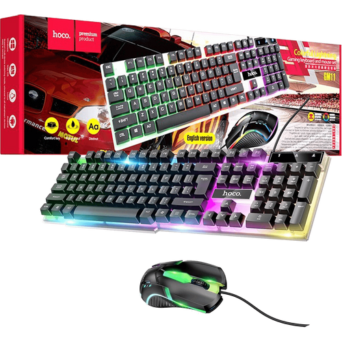 hoco. Tipkovnica+miš, gaming set, RGB osvjetljenje, USB - GM11 slika 1