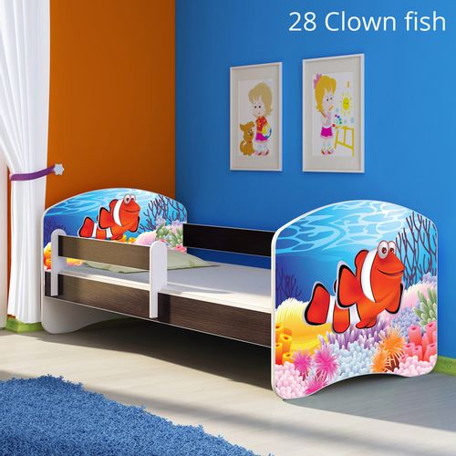 Dječji krevet ACMA s motivom, bočna wenge 160x80 cm 28-clown-fish slika 1