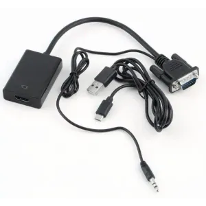 Adapter konverter VGA na HDMI + AUX 3.5mm Kettz