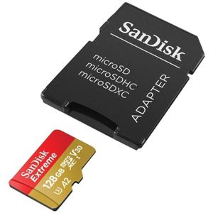 SanDisk Extreme microSDXC 128GB za akcijske kamere i dronove + SD adapter 190MB/s & 90MB/s A2 C10 V30 UHS-I U3