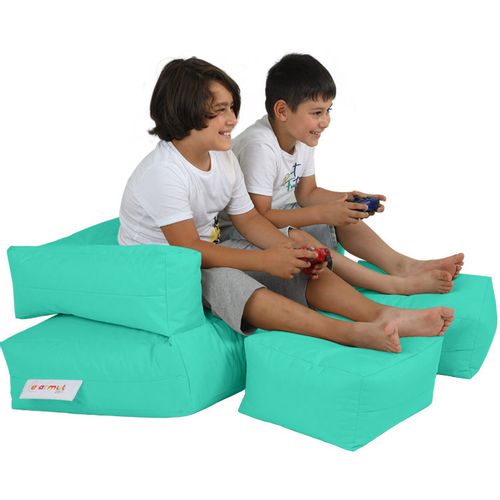 Atelier Del Sofa Vreća za sjedenje, Kids Double Seat Pouf - Turquoise slika 4