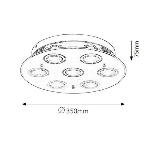 Rabalux Naomi ceiling D35 7xGU10 5W, hrom slika 4