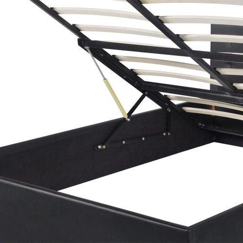 Okvir za krevet od umjetne kože sa prostorom za pohranu crni 140 x 200 cm slika 3