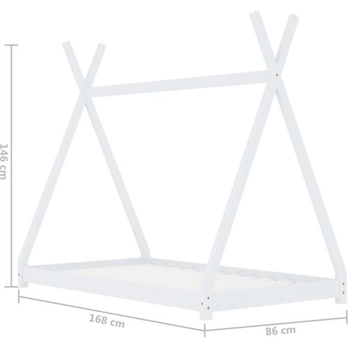 Okvir za dječji krevet od masivne borovine bijeli 80 x 160 cm slika 14