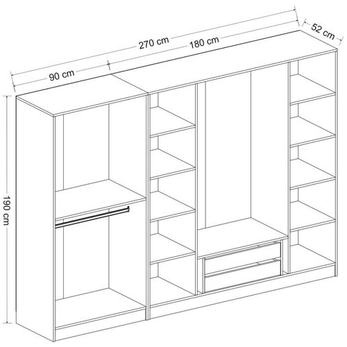 Kale - 3860 Walnut Wardrobe slika 8