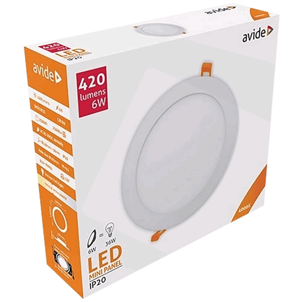 Avide Plafonjera LED, ugradna, 6W, 420 lm, 4000K, IP20 - ACRPNW-R-6W-ALU slika 2