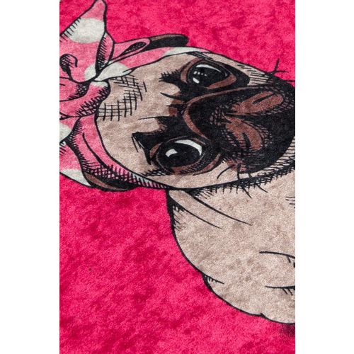 Colourful Cotton Tepih kupaonski, Pink Pug DJT slika 4