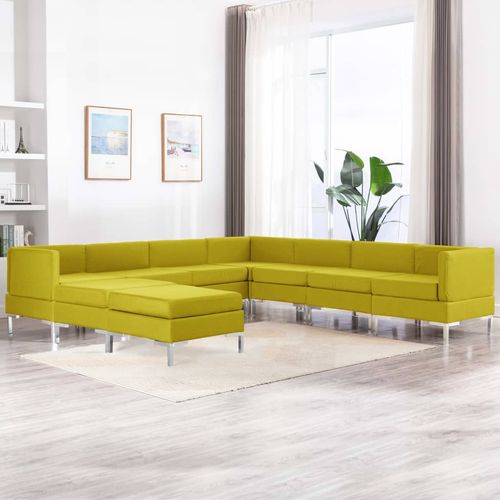 9-dijelni set sofa od tkanine žuti slika 22