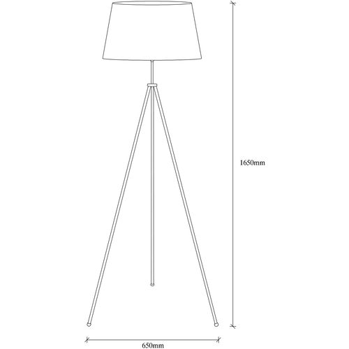 Opviq Podna lampa TRIPOD, crna, metal, 65 x 65 cm, visina 165 cm, dimenzija sjenila 40 x 50x 28 cm, duljina kabla 350 cm, E27 40 W, Tripod - 4051 slika 3