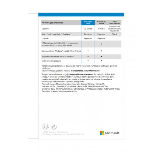 Microsoft 365 Family Mac/Win - Slovenian - 1 godina pretplate slika 3